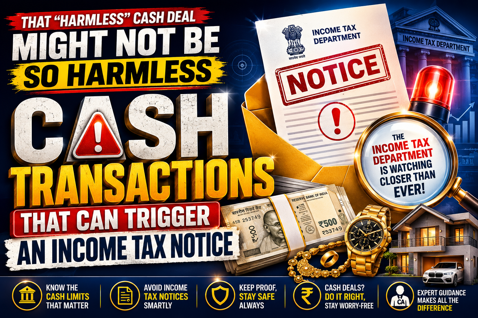 Income Tax Notice Alert: Cash Transactions You Should Never Ignore